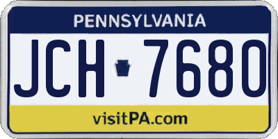 PA license plate JCH7680