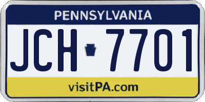 PA license plate JCH7701