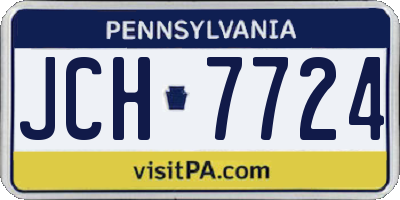 PA license plate JCH7724