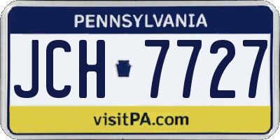 PA license plate JCH7727