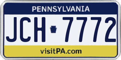 PA license plate JCH7772