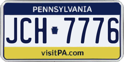 PA license plate JCH7776