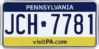 PA license plate JCH7781