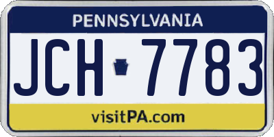 PA license plate JCH7783
