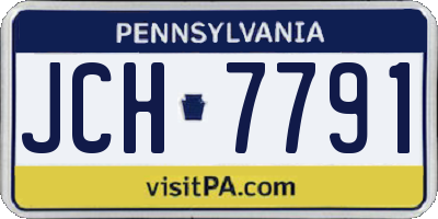 PA license plate JCH7791