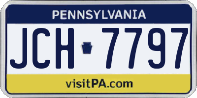 PA license plate JCH7797