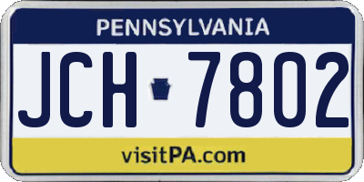 PA license plate JCH7802