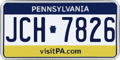 PA license plate JCH7826