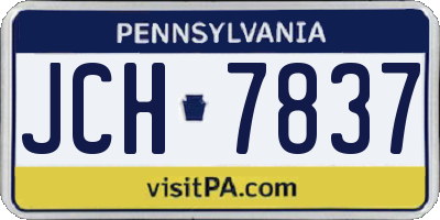 PA license plate JCH7837