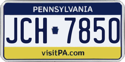 PA license plate JCH7850