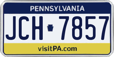 PA license plate JCH7857
