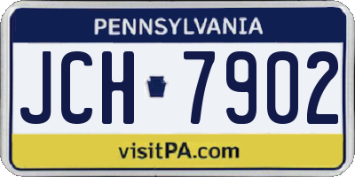 PA license plate JCH7902