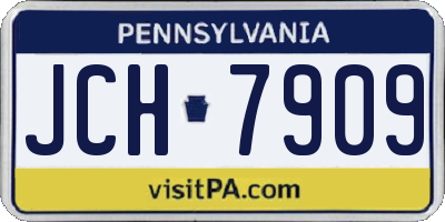 PA license plate JCH7909