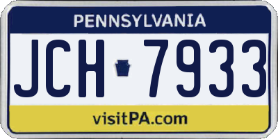 PA license plate JCH7933