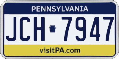 PA license plate JCH7947