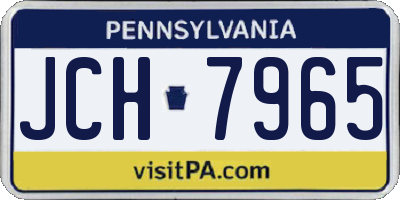 PA license plate JCH7965