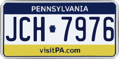 PA license plate JCH7976