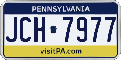PA license plate JCH7977