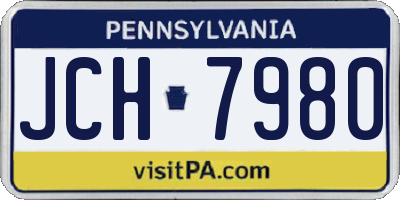 PA license plate JCH7980