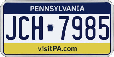 PA license plate JCH7985