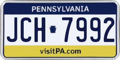 PA license plate JCH7992