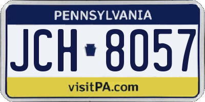 PA license plate JCH8057