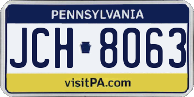 PA license plate JCH8063