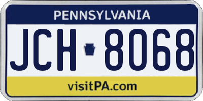 PA license plate JCH8068