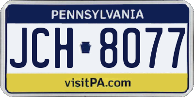 PA license plate JCH8077