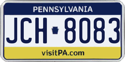PA license plate JCH8083