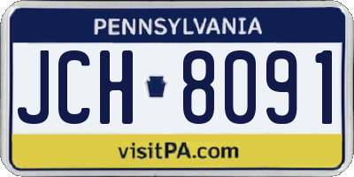 PA license plate JCH8091
