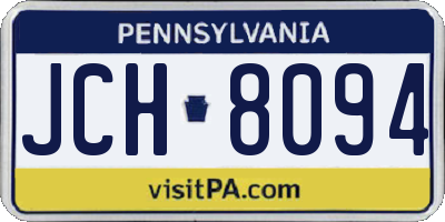 PA license plate JCH8094