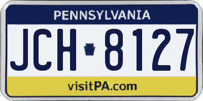 PA license plate JCH8127