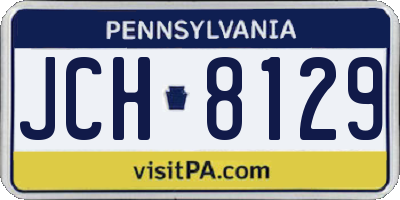 PA license plate JCH8129