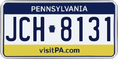 PA license plate JCH8131