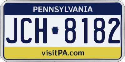 PA license plate JCH8182