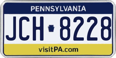 PA license plate JCH8228