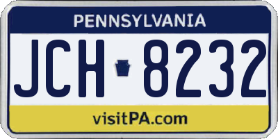 PA license plate JCH8232