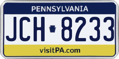PA license plate JCH8233
