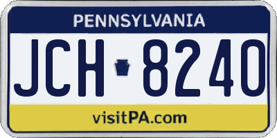 PA license plate JCH8240
