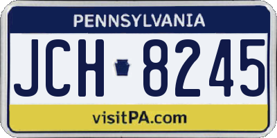 PA license plate JCH8245