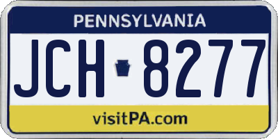 PA license plate JCH8277