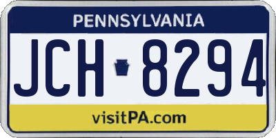 PA license plate JCH8294