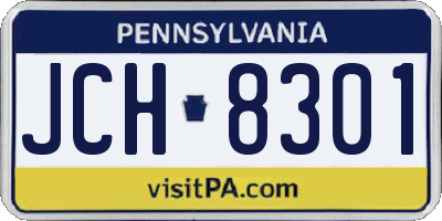 PA license plate JCH8301