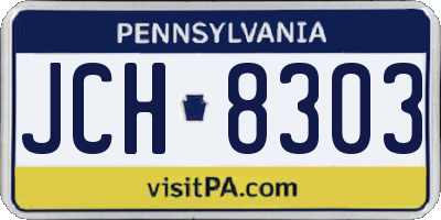 PA license plate JCH8303