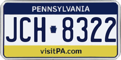 PA license plate JCH8322