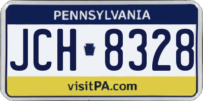 PA license plate JCH8328