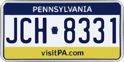 PA license plate JCH8331