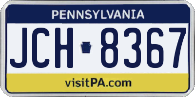 PA license plate JCH8367