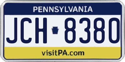 PA license plate JCH8380